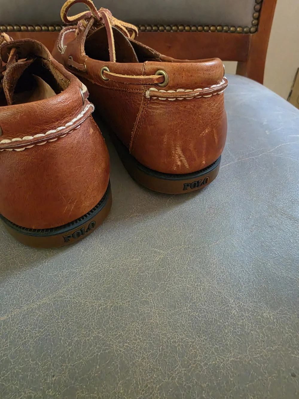 Polo by Ralph Lauren Men's Cognac Leather Boat Shoes